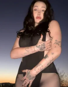 Noah Cyrus Goes Braless in a Daring Thong Bodysuit and Sheer Tights for a Desert Photo Shoot