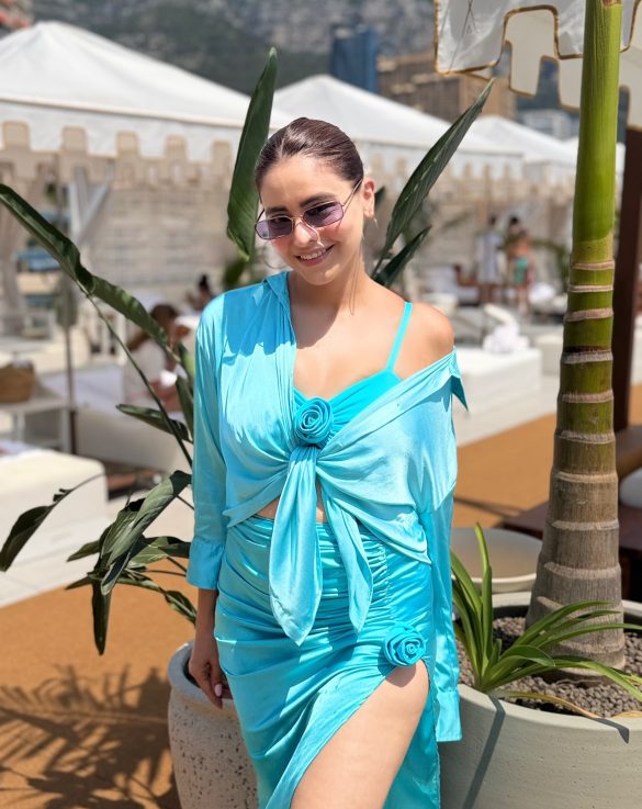 Aamna Sharif Stuns In Sexy Blue Dress During Her Monaco Vacation - See Photos