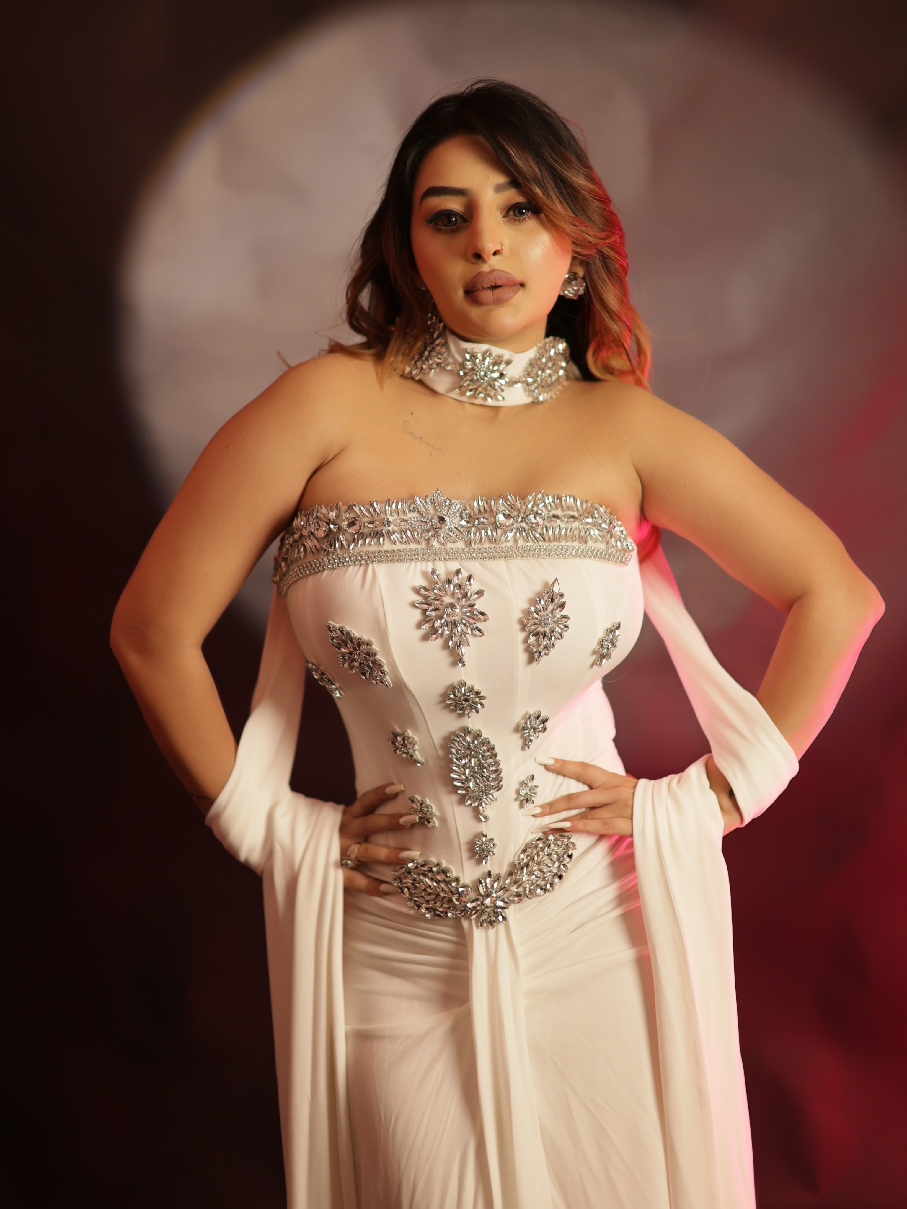 Ankita Dave's glamorous avatar in a white off-shoulder gown