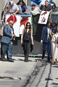 Anne Hathaway Wears Lein with Bvlgari Jewelry in Los Angeles