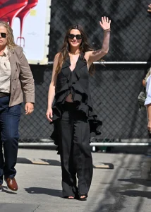Anne Hathaway Wears Lein with Bvlgari Jewelry in Los Angeles