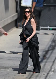 Anne Hathaway Wears Lein with Bvlgari Jewelry in Los Angeles