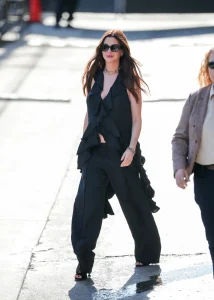 Anne Hathaway Wears Lein with Bvlgari Jewelry in Los Angeles