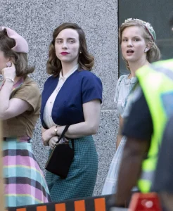 Billie Eilish in a Navy Bolero and Green Check Skirt on The Bell Jar Set – August 10, 2026 29 Billie Eilish in a Navy Bolero and Green Check Skirt on The Bell Jar Set – August 10, 2026