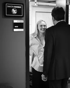 Dakota Fanning in a Pale Gold Midi Dress on The Tonight Show – August 11, 2026