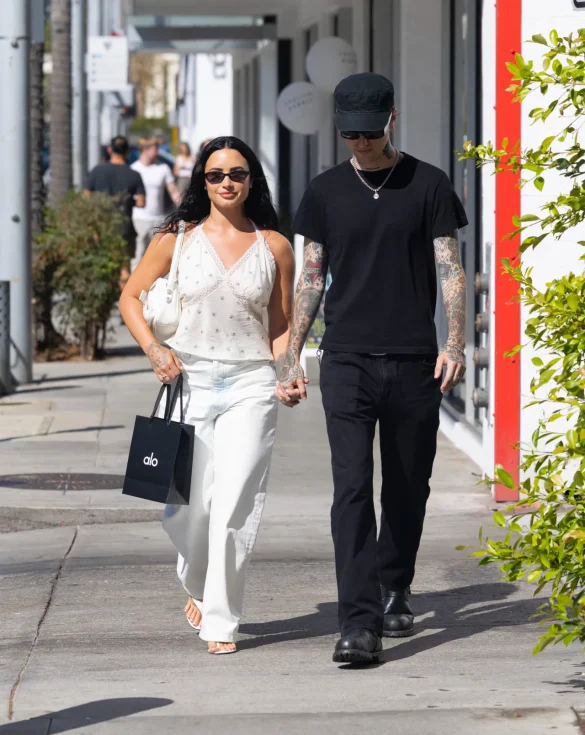 Demi Lovato in White Street Style at Alo – July 30, 2026