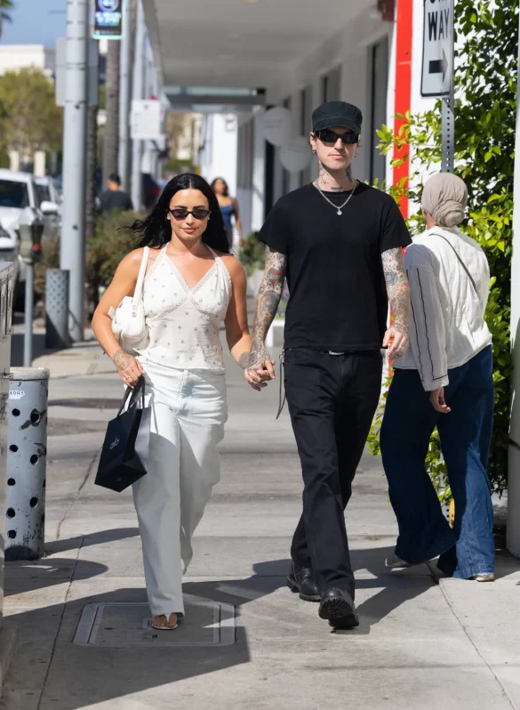 Demi Lovato in White Street Style at Alo – July 30, 2026