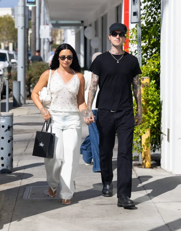 Demi Lovato in White Street Style at Alo – July 30, 2026