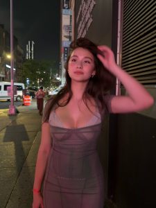 Lola Tung’s Lingerie-Inspired Look Brings the Naked Dress Trend to Broad Daylight