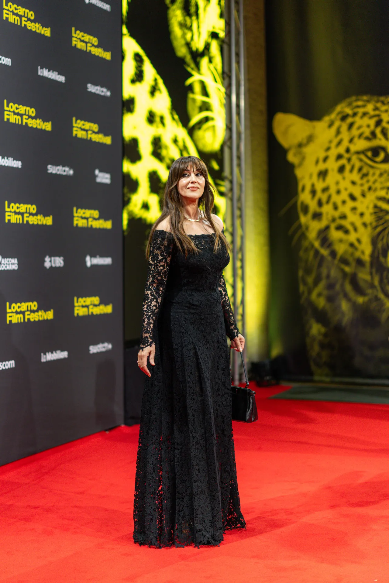 Monica Bellucci Wears Black Lace to The Invite at Locarno 2026
