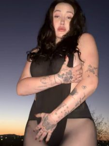 Noah Cyrus Goes Braless in a Daring Thong Bodysuit and Sheer Tights for a Desert Photo Shoot
